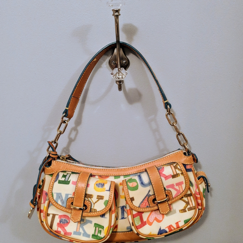 Dooney And Bourke Large Banana Bag- Doodle Print-RETIRED